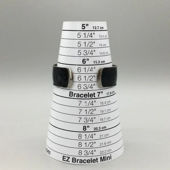 Art Deco Bangle Cuff Watch Womens 21mm Black Enamel Crystal MOP Dial New Battery - Picture 12 of 13